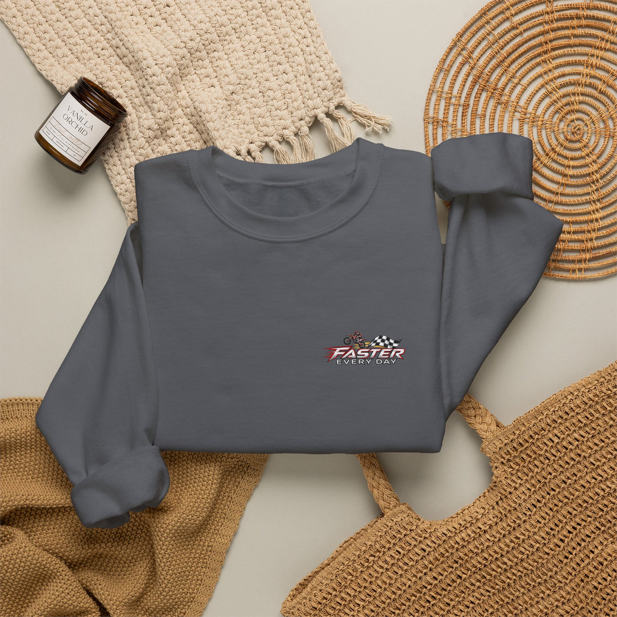 Freedom - I Was Never Meant to Stay Grounded | Motocross Dirt Bike Sweatshirt | Front Logo and Back Print | Gildan Crewneck Sweatshirt