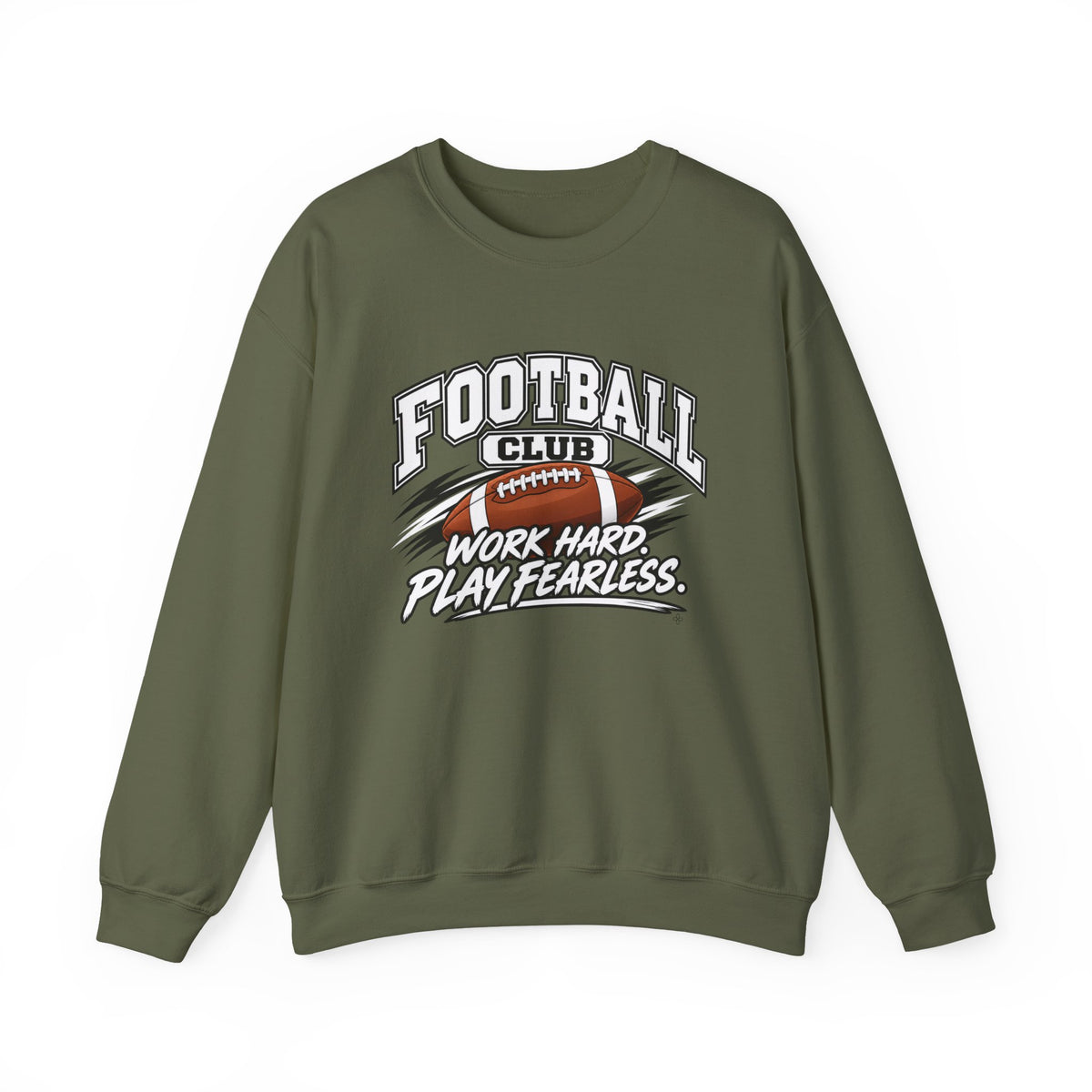 Football Club Sweatshirt | Work Hard, Play Fearless | Football Gildan Crewneck