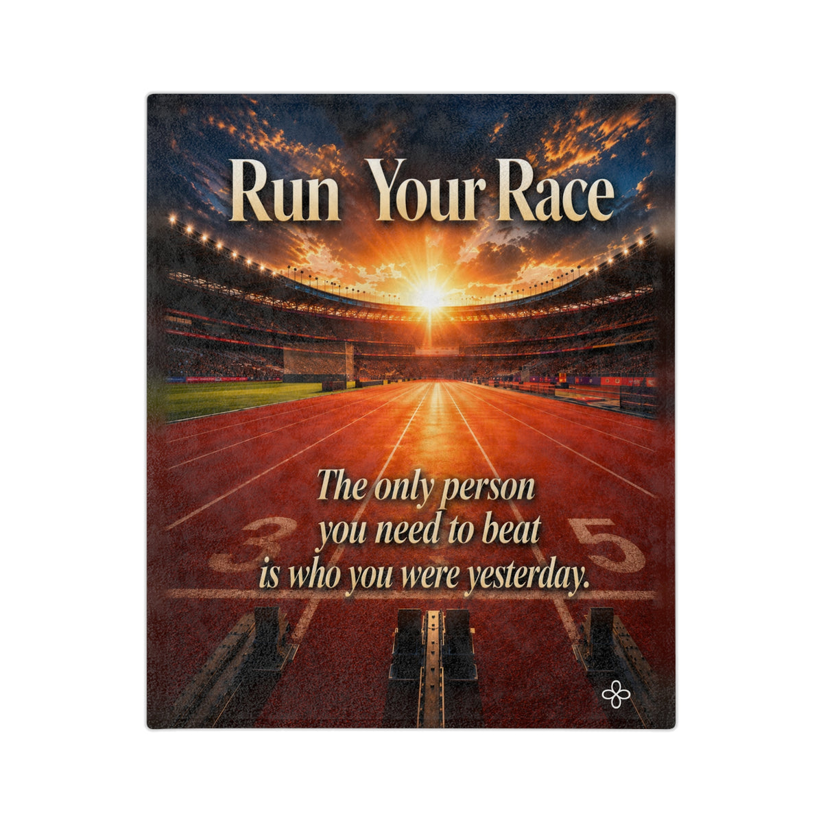Run Your Race Motivational Blanket | Inspirational Quote Plush Throw Blanket | Uplifting Gift | Better Every Day