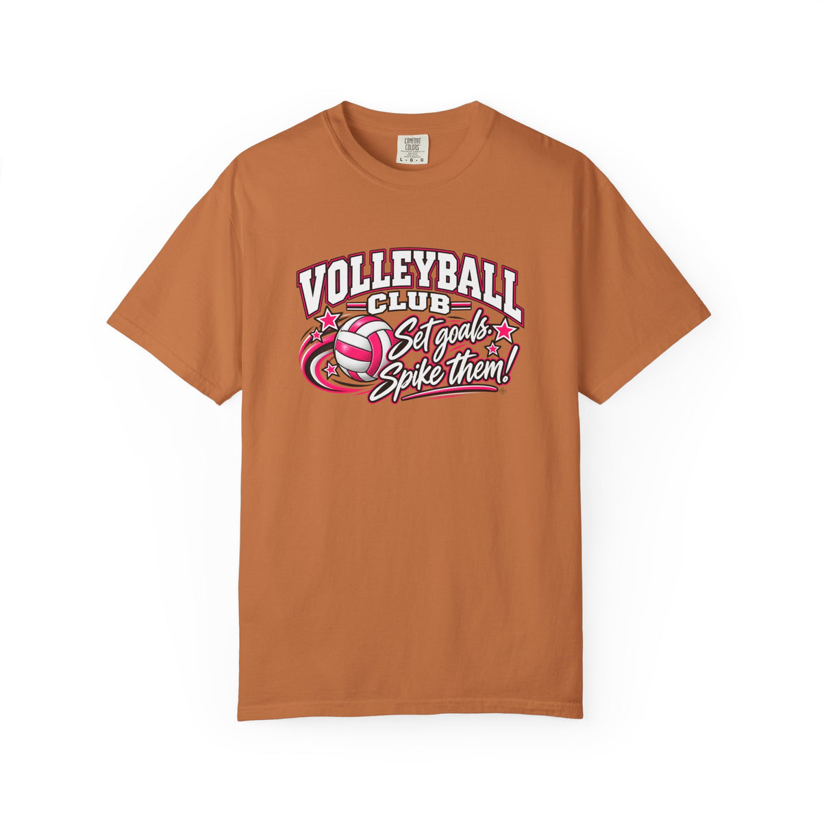 Volleyball Club T-Shirt | Set Goals, Spike Them | Volleyball Comfort Colors Tee