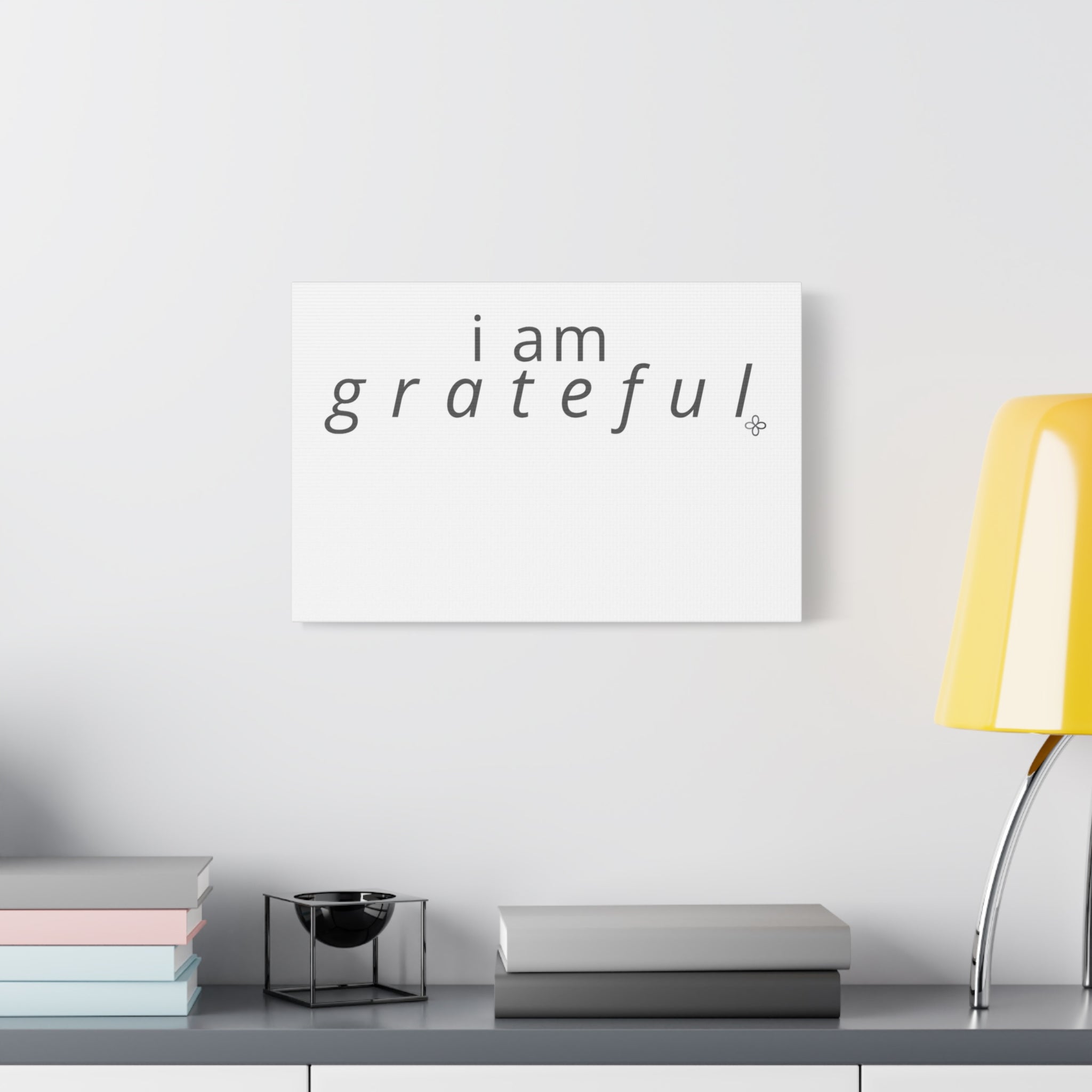 Matte Canvas Wall Art "I Am Grateful" — Minimalist Inspirational Quote