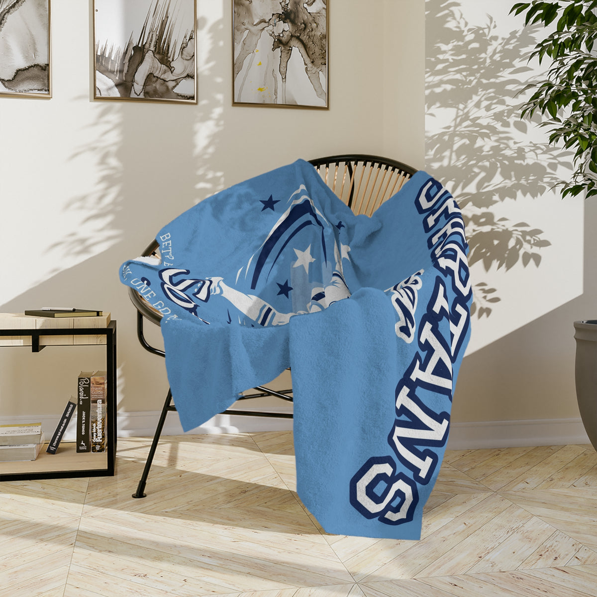 Personalized Soccer Blanket - Player Spotlight Design | Custom Team Name, Number & Player Name | 2 Styles, Your Team Colors | Plush Throw