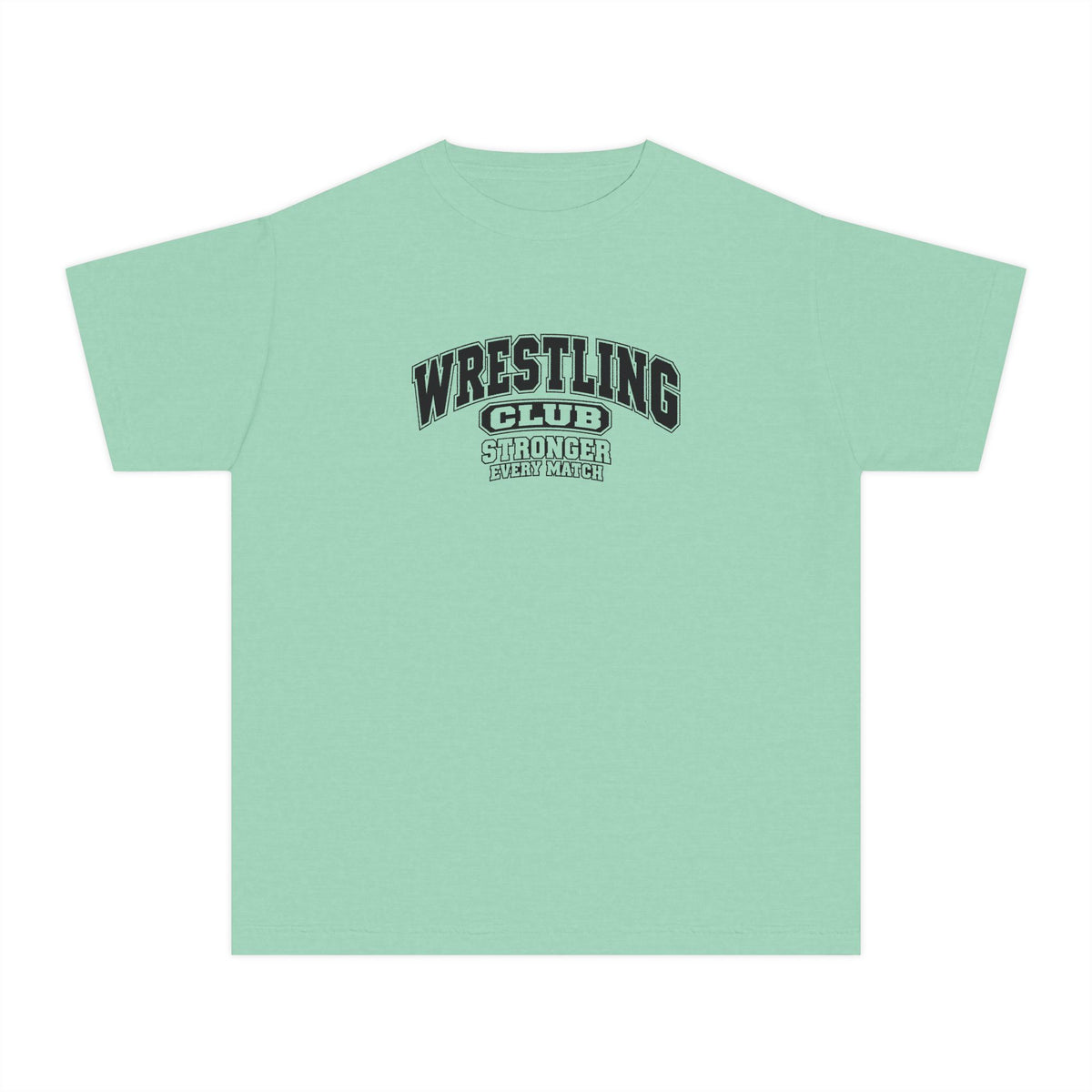Wrestling Club Youth T-Shirt | Stronger Every Match | Kids Wrestling Comfort Colors Youth Tee