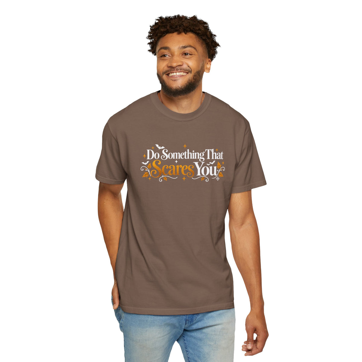 Inspirational Halloween T-Shirt - Do Something That Scares You - Women's Comfort Colors Motivational Shirt