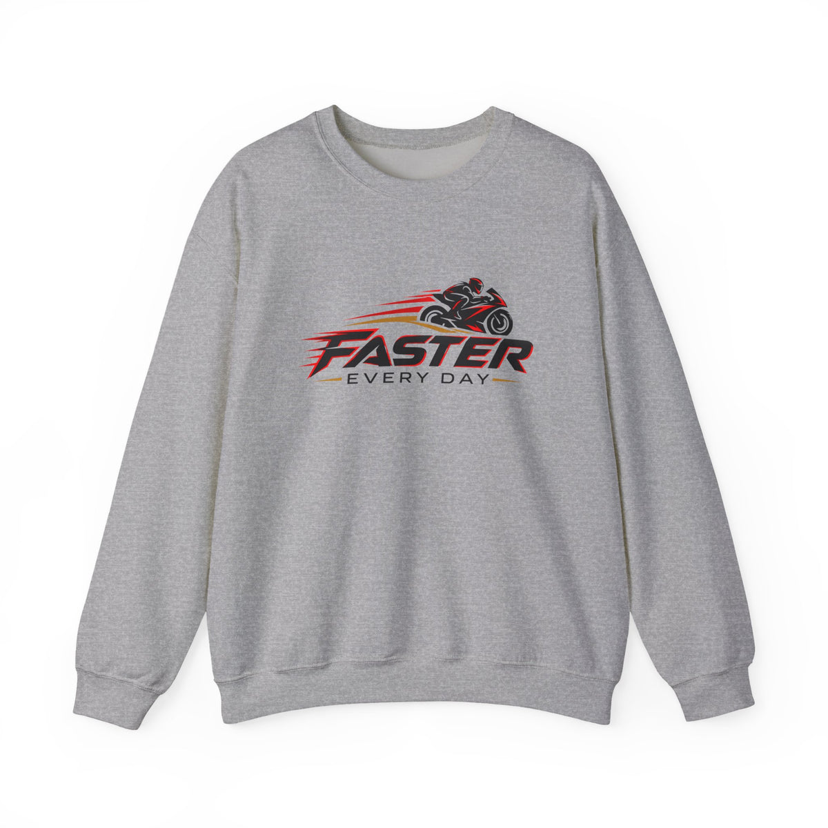 Faster Every Day Sport Bike Logo Sweatshirt | Motorcycle Racing Gift | Gildan Crewneck Sweatshirt