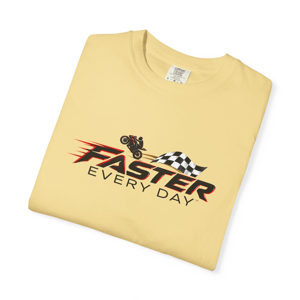 Faster Every Day Checkered Flag Logo Tee | Motorcycle Racing Shirt | Comfort Colors T-Shirt