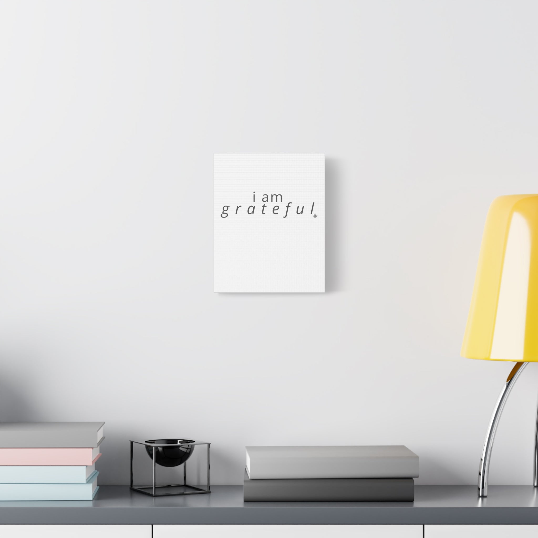 Matte Canvas Wall Art "I Am Grateful" — Minimalist Inspirational Quote