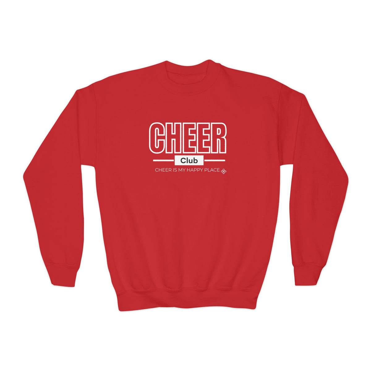 Cheer Club Youth Sweatshirt | Cheer Is My Happy Place | Girls Cheer Youth Crewneck