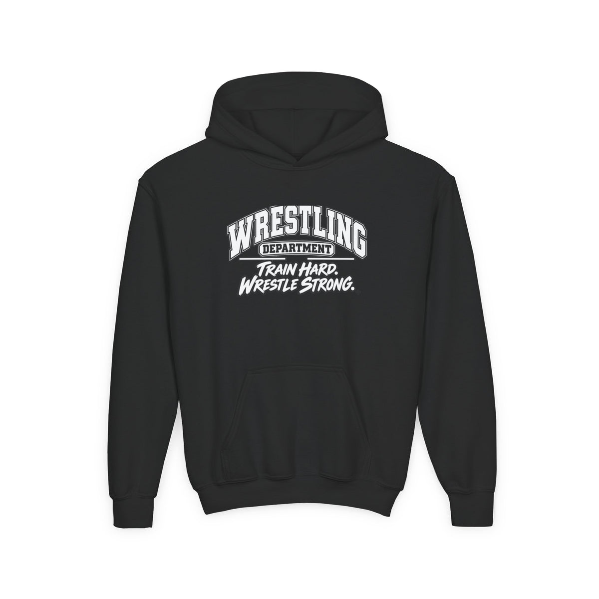 Wrestling Department Youth Hoodie | Train Hard, Wrestle Strong | Kids Wrestling Youth Hoodie