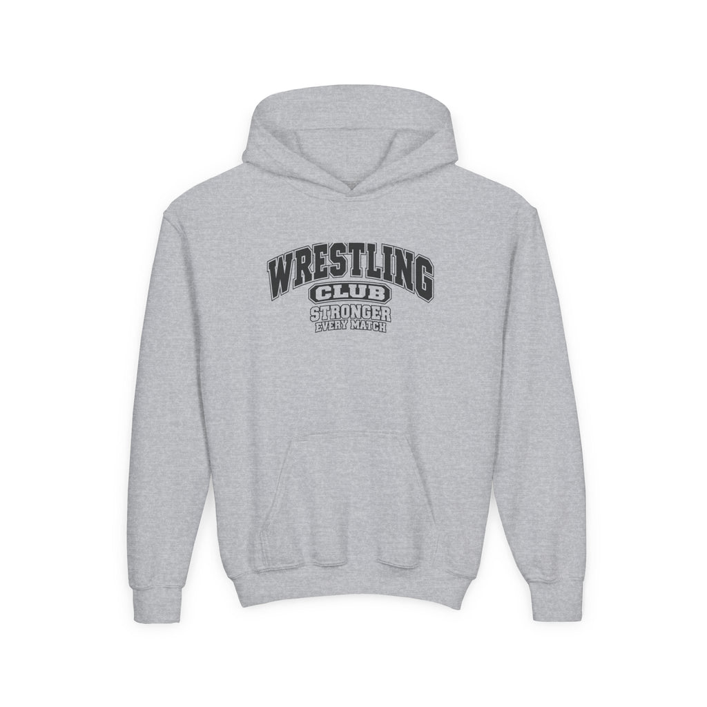 Wrestling Club Youth Hoodie | Stronger Every Match | Kids Wrestling Youth Hoodie