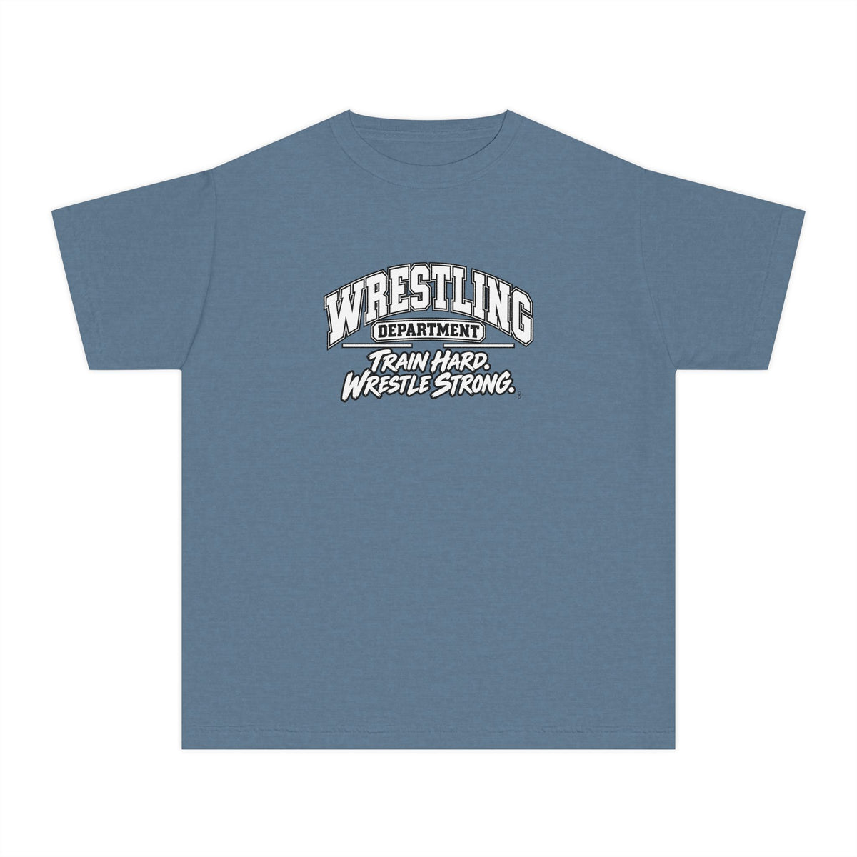 Wrestling Department Youth T-Shirt | Train Hard, Wrestle Strong | Kids Wrestling Comfort Colors Youth Tee