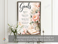 Goals - Floral Inspirational Poster Print, Quote Poster, Motivational Nature Wall Art (Digital Download) Wallart