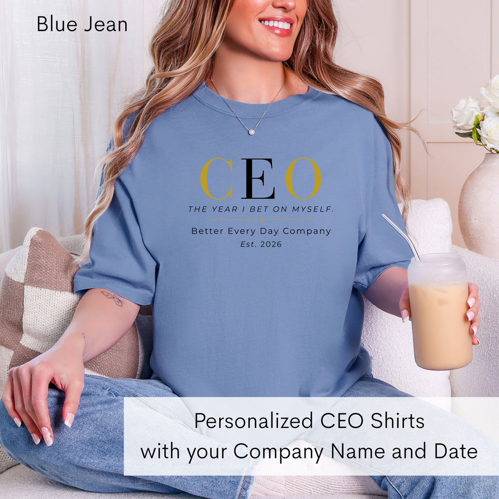 Personalized CEO T-shirt - Custom Business Owner Tee - Business Gift - The Year I Bet On Myself