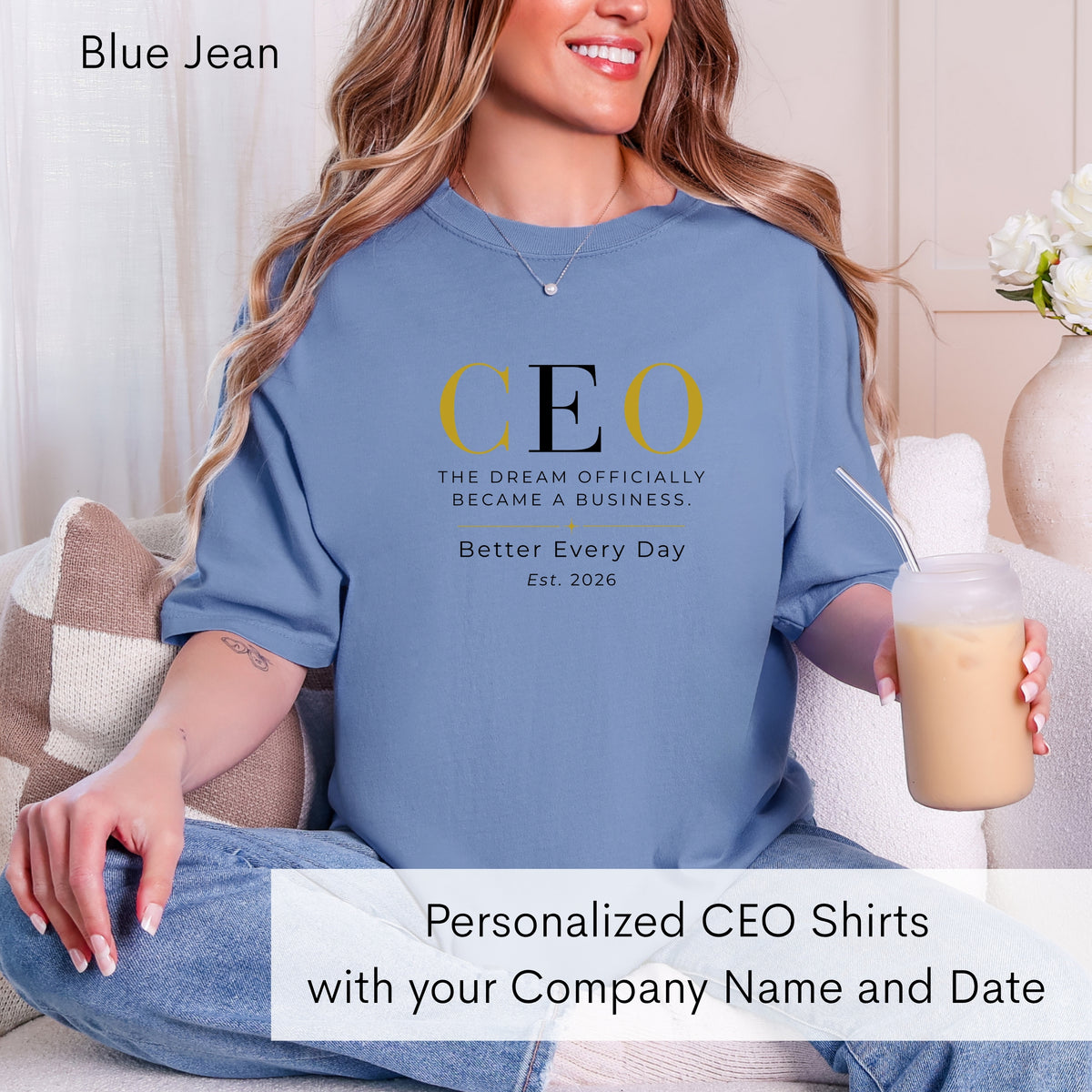 Personalized CEO T-shirt - Custom Business Owner Tee - Business Gift - The Dream Officially Became a Business