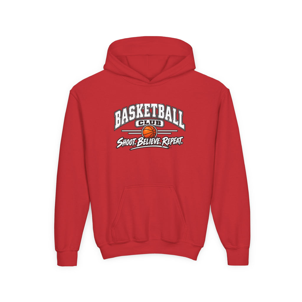 Basketball Club Youth Hoodie | Shoot, Believe, Repeat | Kids Basketball Youth Hoodie