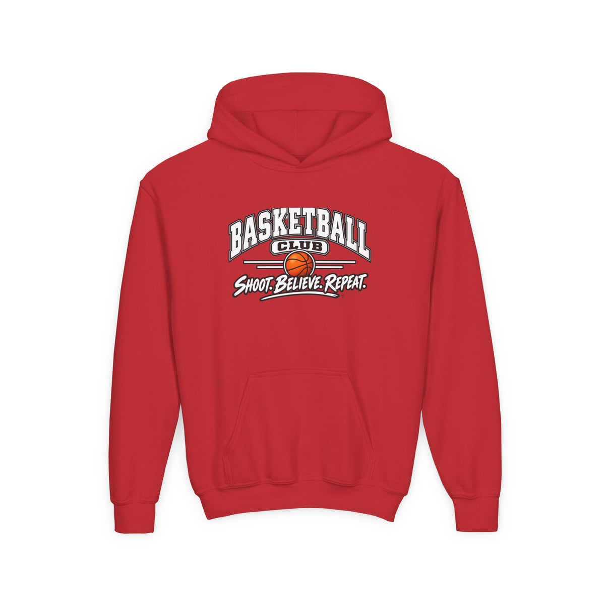 Basketball Club Youth Hoodie | Shoot, Believe, Repeat | Kids Basketball Youth Hoodie
