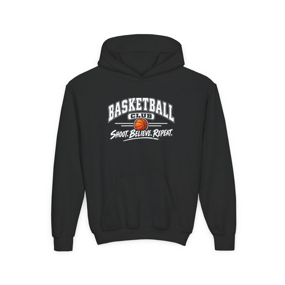 Basketball Club Youth Hoodie | Shoot, Believe, Repeat | Kids Basketball Youth Hoodie