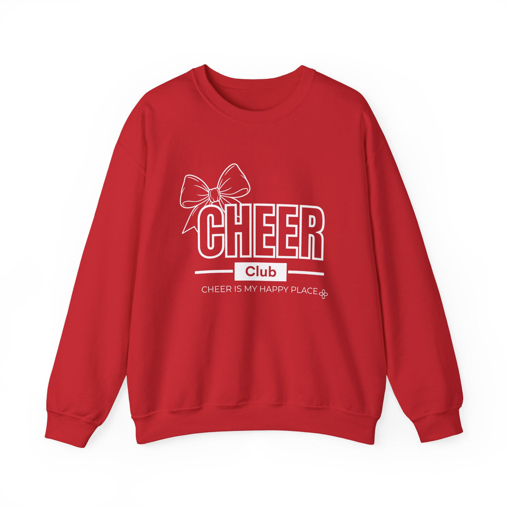 Cheer Club Bow Sweatshirt | Cheer Bow, Cheer Is My Happy Place | Cheer Gildan Crewneck
