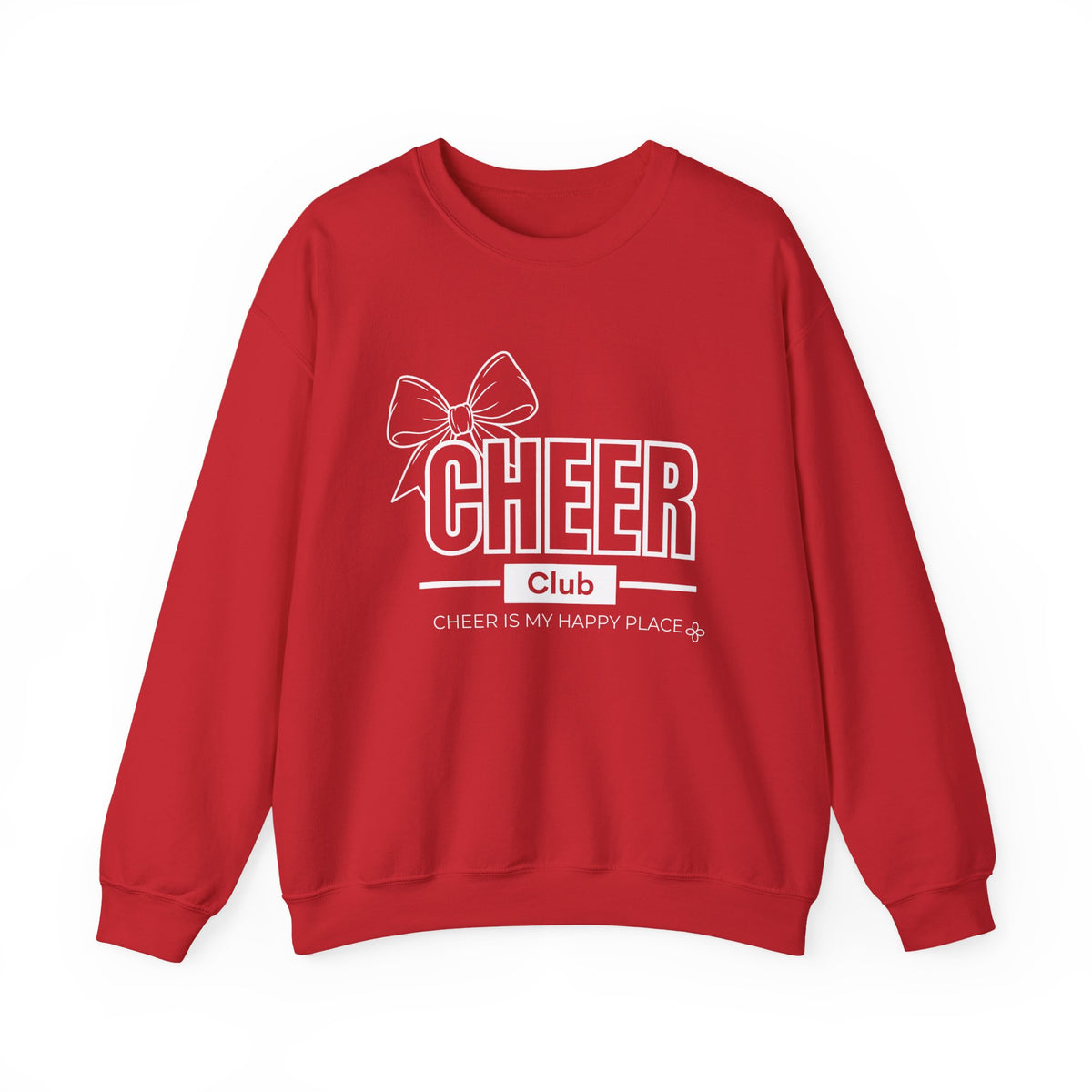 Cheer Club Bow Sweatshirt | Cheer Bow, Cheer Is My Happy Place | Cheer Gildan Crewneck
