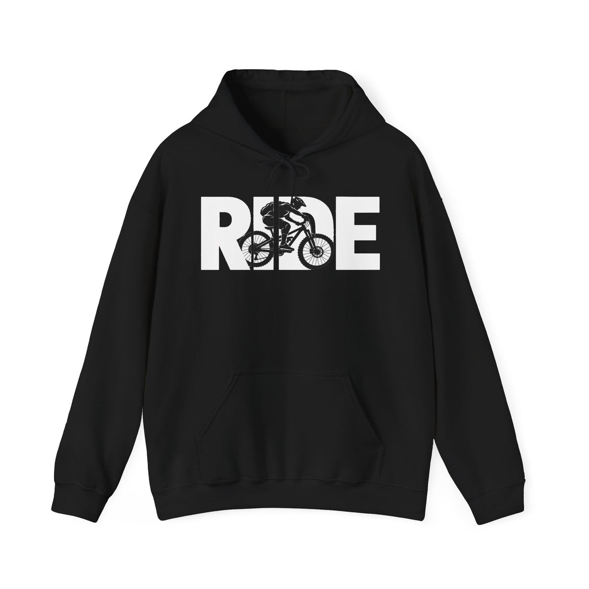 RIDE Mountain Bike Hoodie | Mountain Biker Graphic | Gildan Hoodie