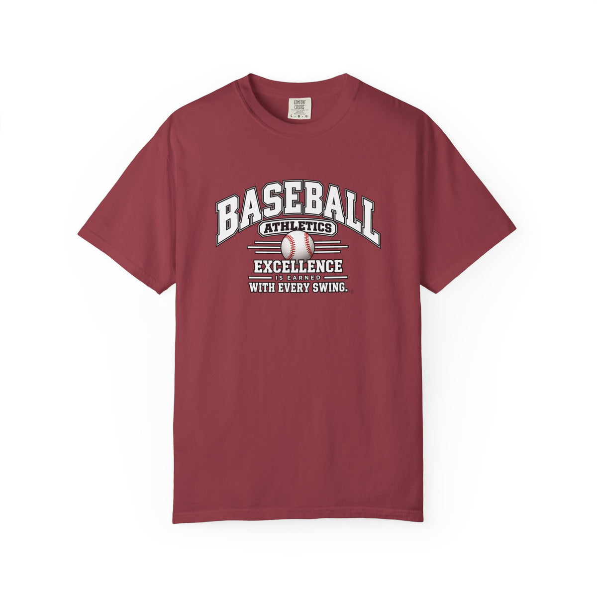 Baseball Athletics T-Shirt | Excellence Is Earned With Every Swing | Baseball Comfort Colors Tee