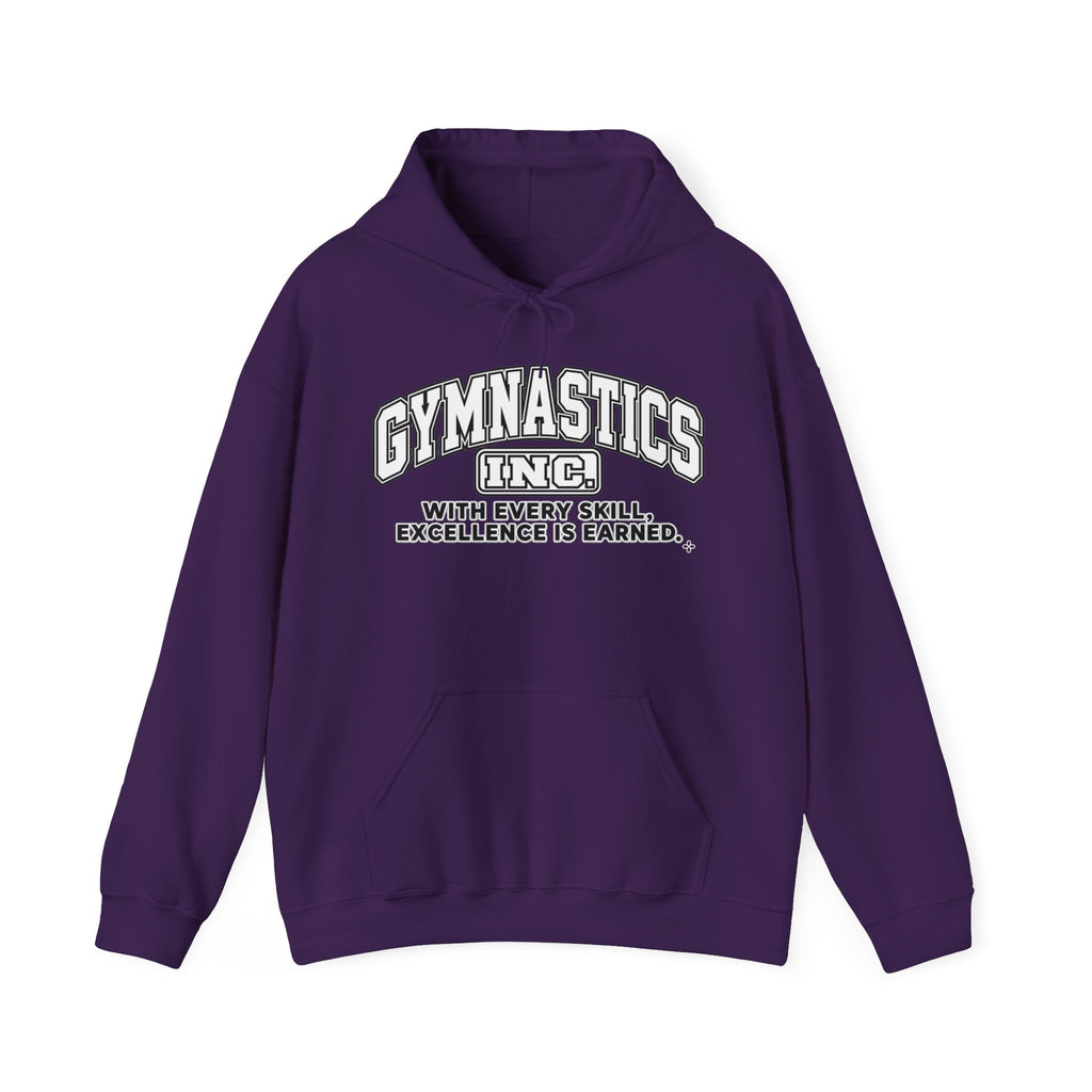 Gymnastics Inc. Hoodie | With Every Skill, Excellence Is Earned | Gymnastics Gildan Hoodie