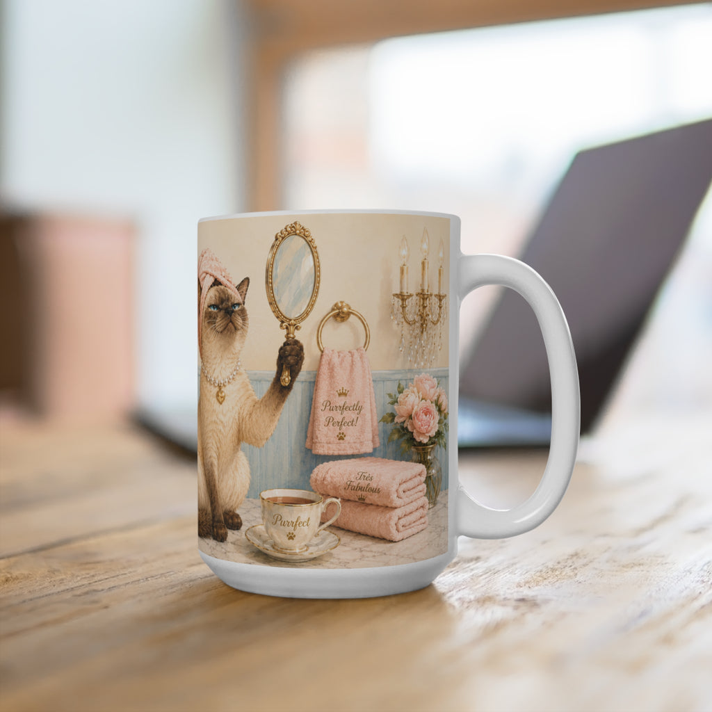 Happy Caturday - 15 oz Funny Cat Mug, Coffee Cup