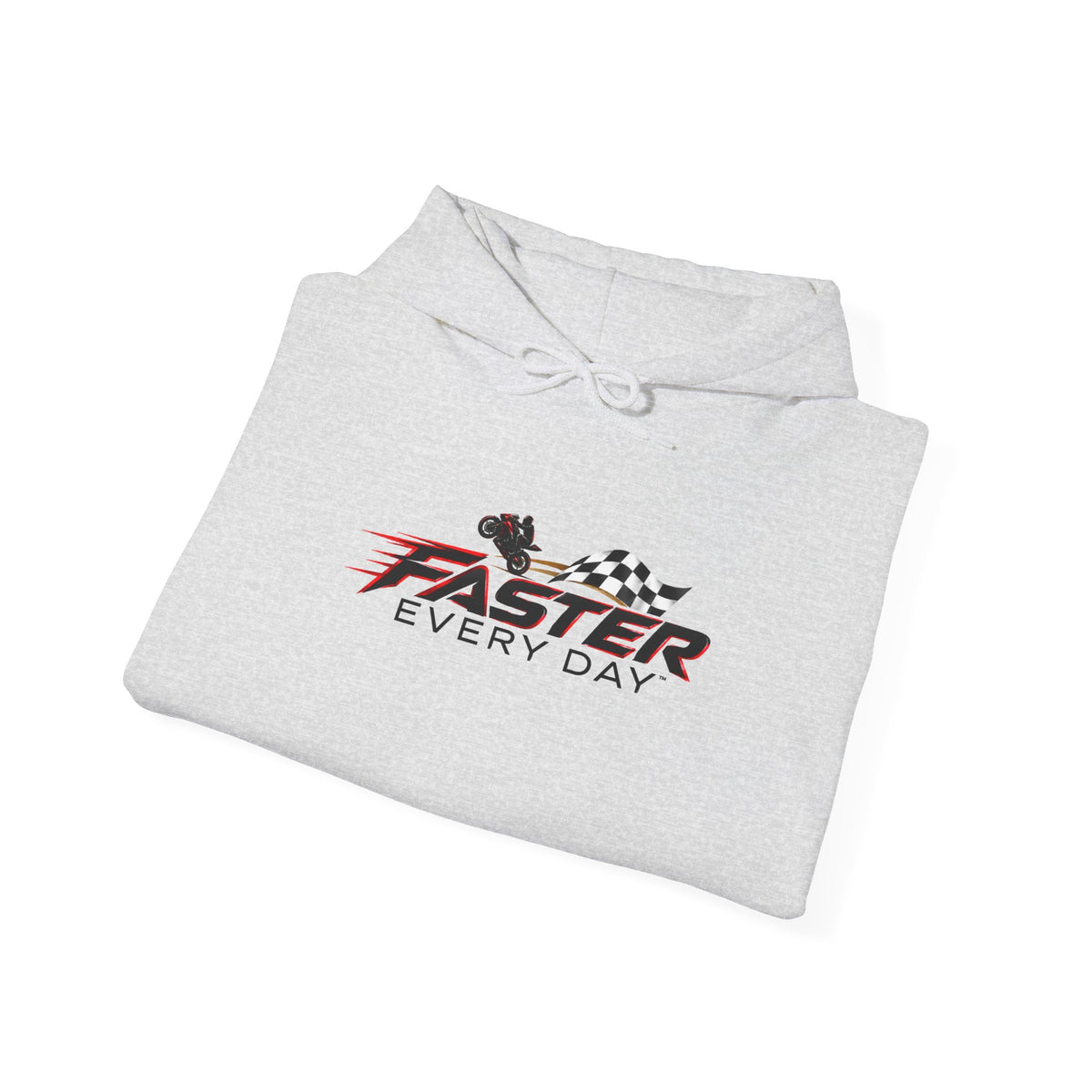 Faster Every Day Checkered Flag Logo Hoodie | Motorcycle Racing Gift | Gildan Hoodie