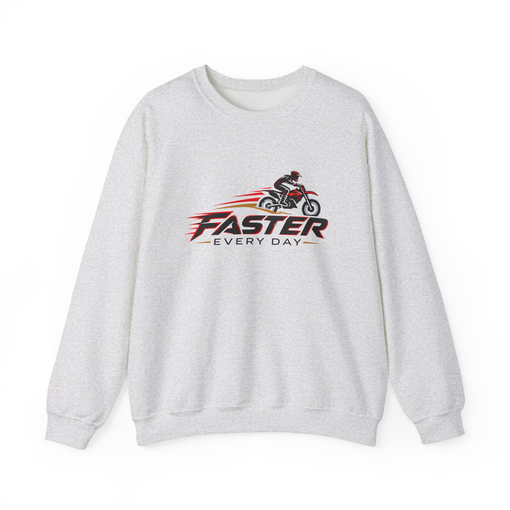 Faster Every Day Dirt Bike Logo Sweatshirt | Motocross Gift | Gildan Crewneck Sweatshirt