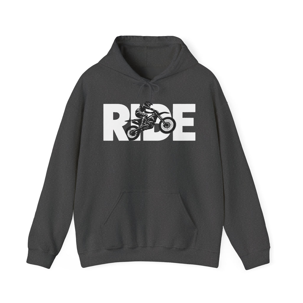 RIDE Dirt Bike Hoodie | Dirt Bike Rider Graphic | Gildan Hoodie