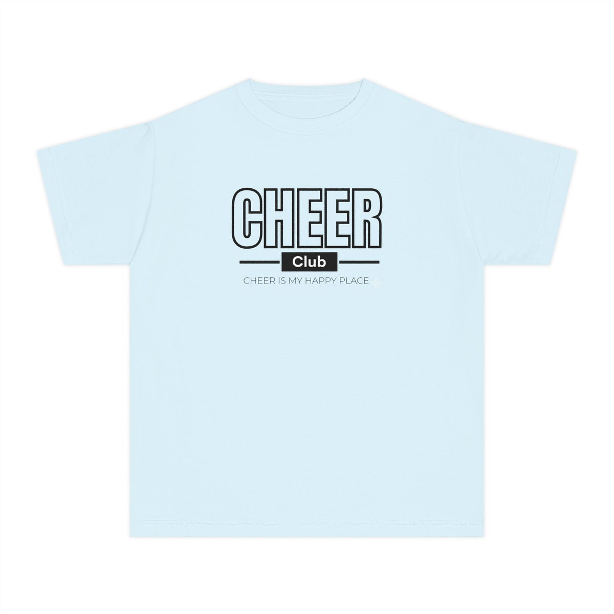 Cheer Club Youth T-Shirt | Cheer Is My Happy Place | Girls Cheer Comfort Colors Youth Tee