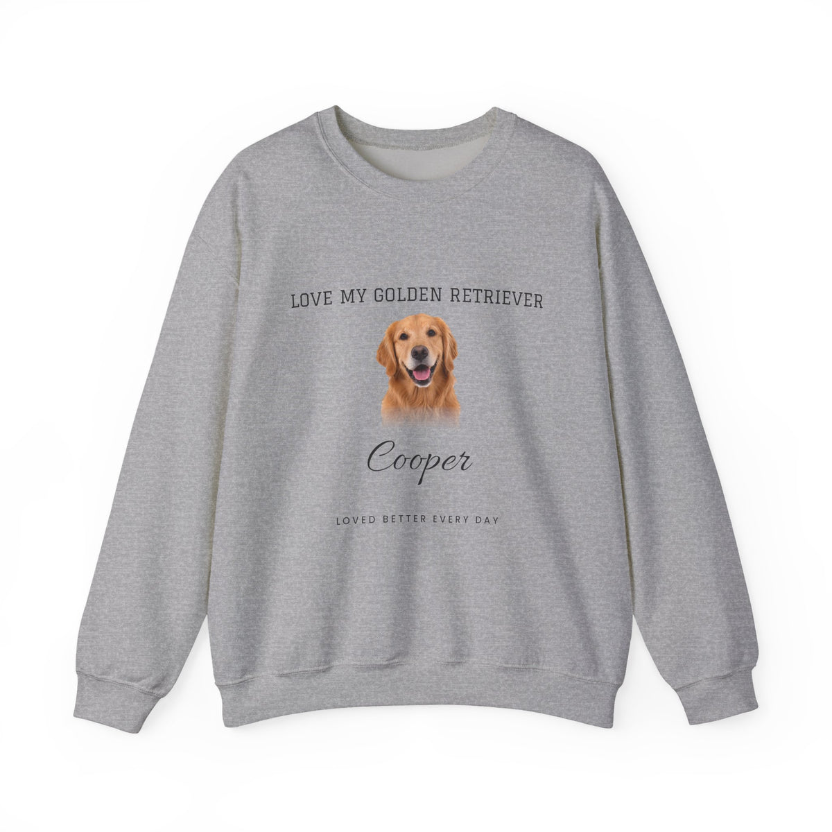 Custom Pet Photo Sweatshirt - Loved Better Every Day | Your Dog or Cat Photo & Name | Love My Pack | Rescue Mama | Gildan Sweatshirt