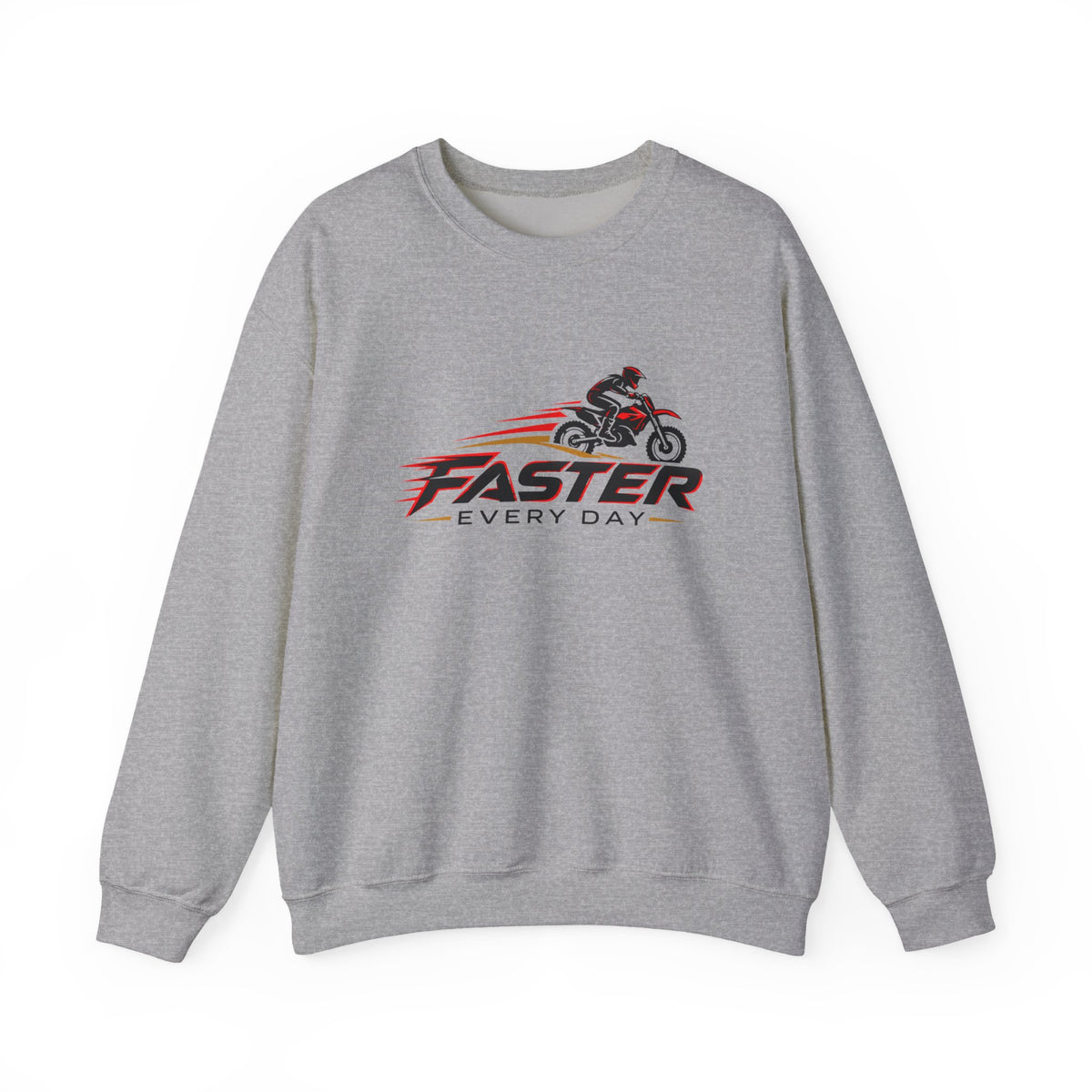 Faster Every Day Dirt Bike Logo Sweatshirt | Motocross Gift | Gildan Crewneck Sweatshirt