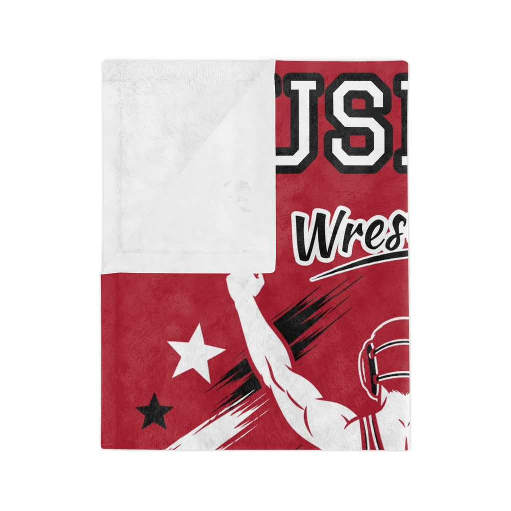 Personalized Wrestling Blanket - Player Spotlight Design | Custom Team Name, Class Year & Wrestler Name | 2 Styles, Your Team Colors | Plush Throw