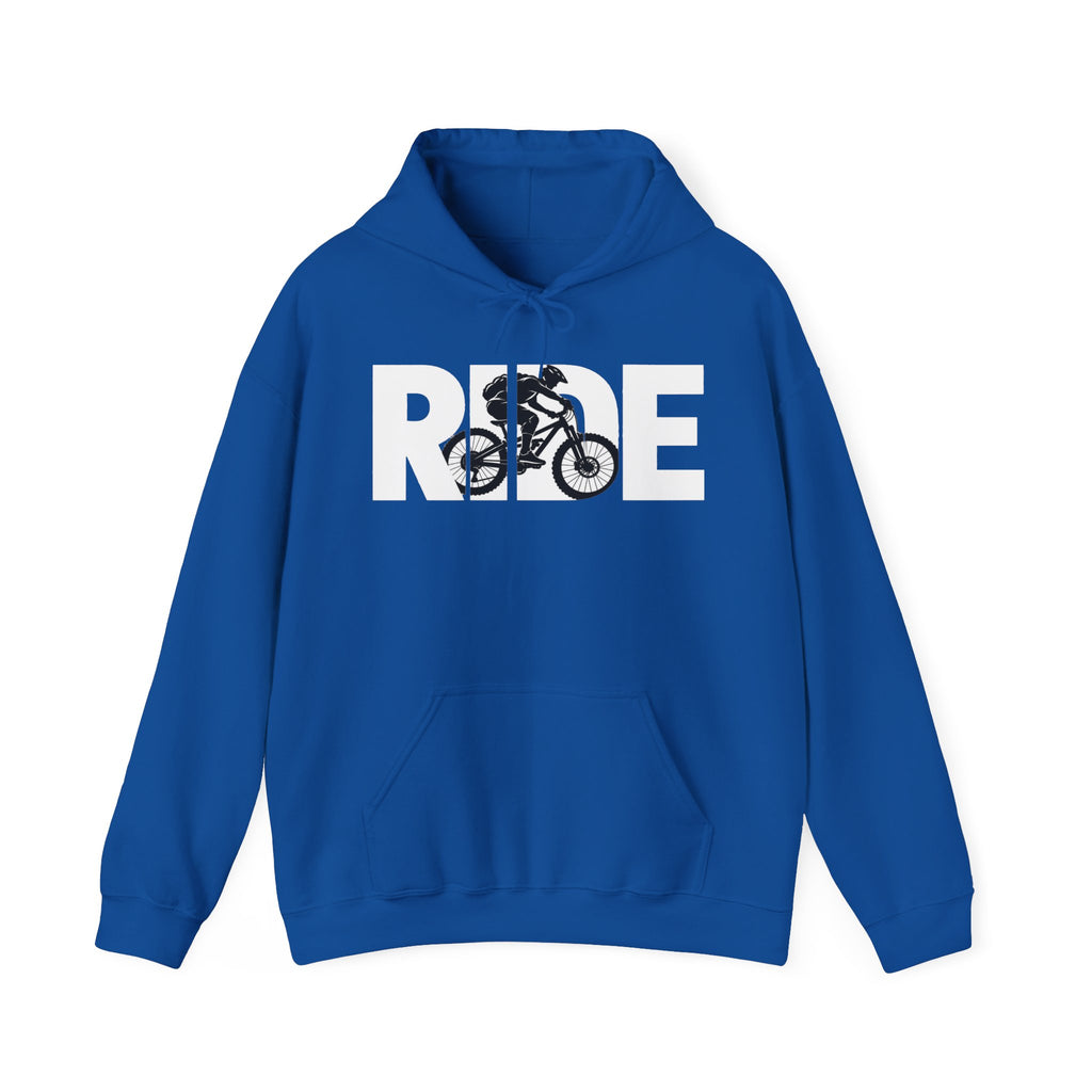 RIDE Mountain Bike Hoodie | Mountain Biker Graphic | Gildan Hoodie