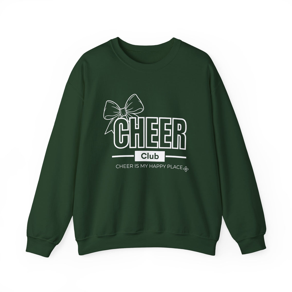 Cheer Club Bow Sweatshirt | Cheer Bow, Cheer Is My Happy Place | Cheer Gildan Crewneck