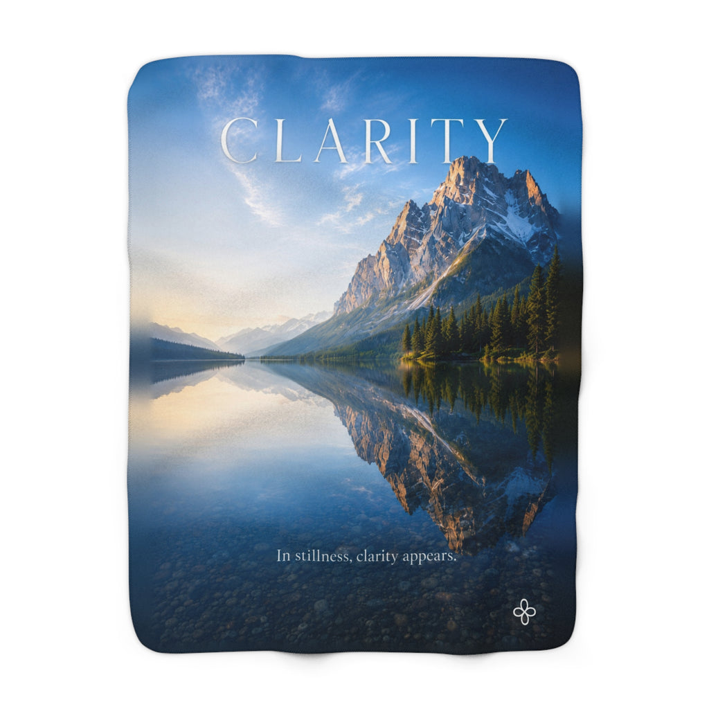 Clarity Motivational Sherpa Blanket | Inspirational Quote Sherpa Fleece Throw | Uplifting Gift | Better Every Day
