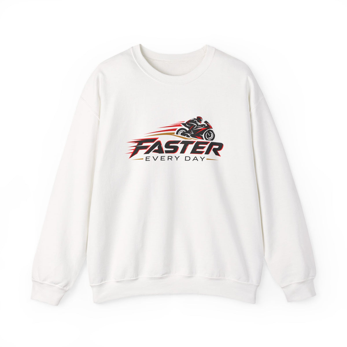 Faster Every Day Sport Bike Logo Sweatshirt | Motorcycle Racing Gift | Gildan Crewneck Sweatshirt