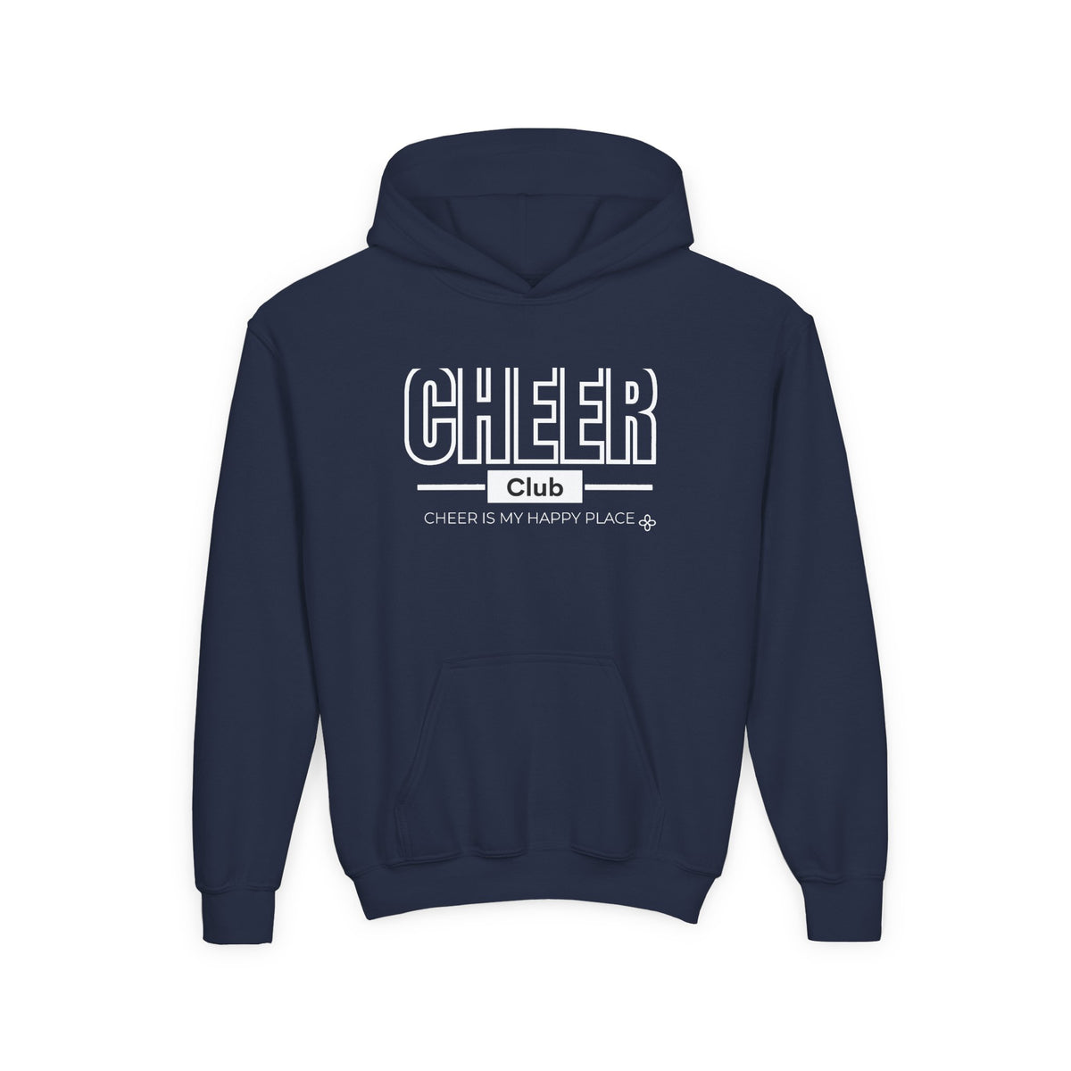 Cheer Club Youth Hoodie | Cheer Is My Happy Place | Girls Cheer Youth Hoodie