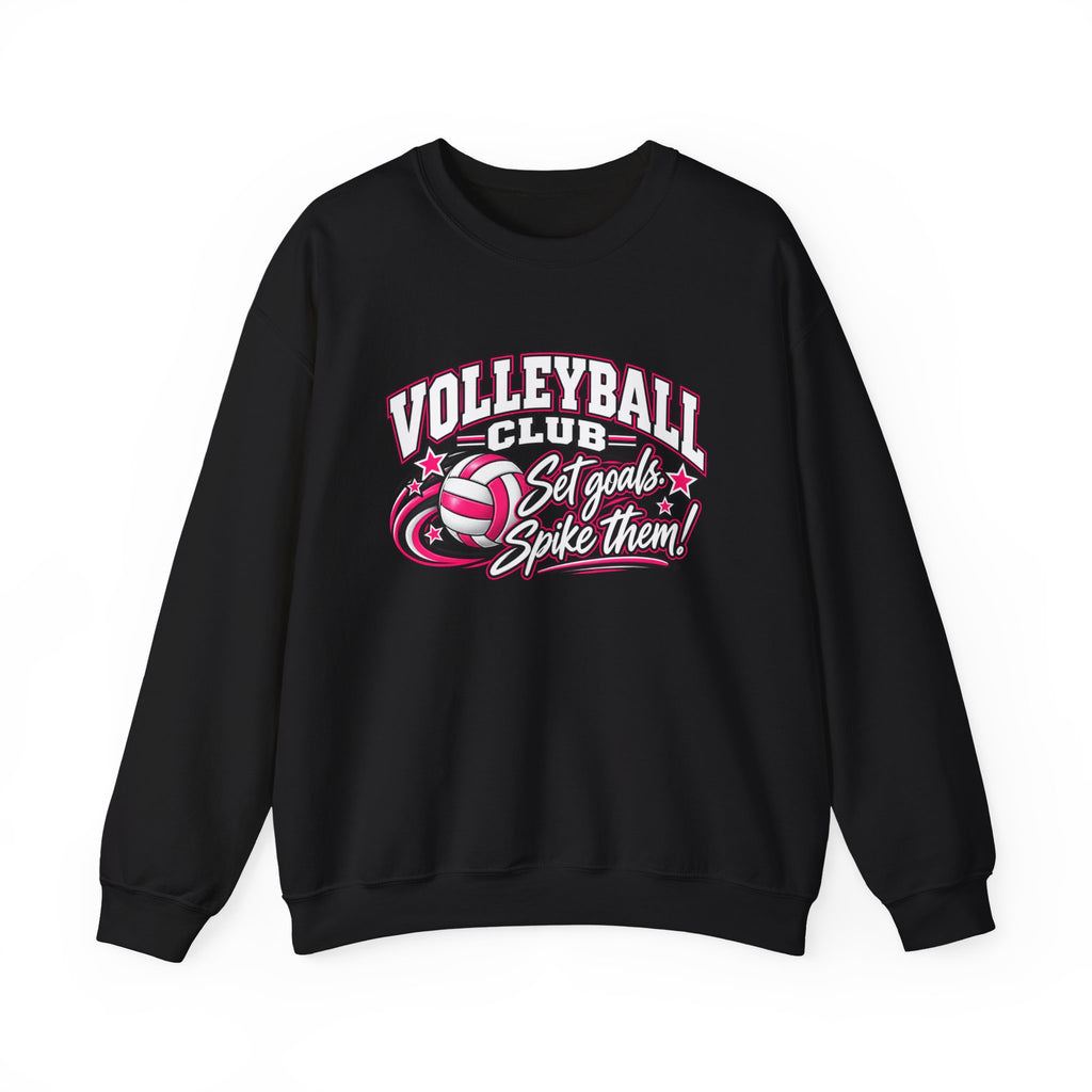 Volleyball Club Sweatshirt | Set Goals, Spike Them | Volleyball Gildan Crewneck