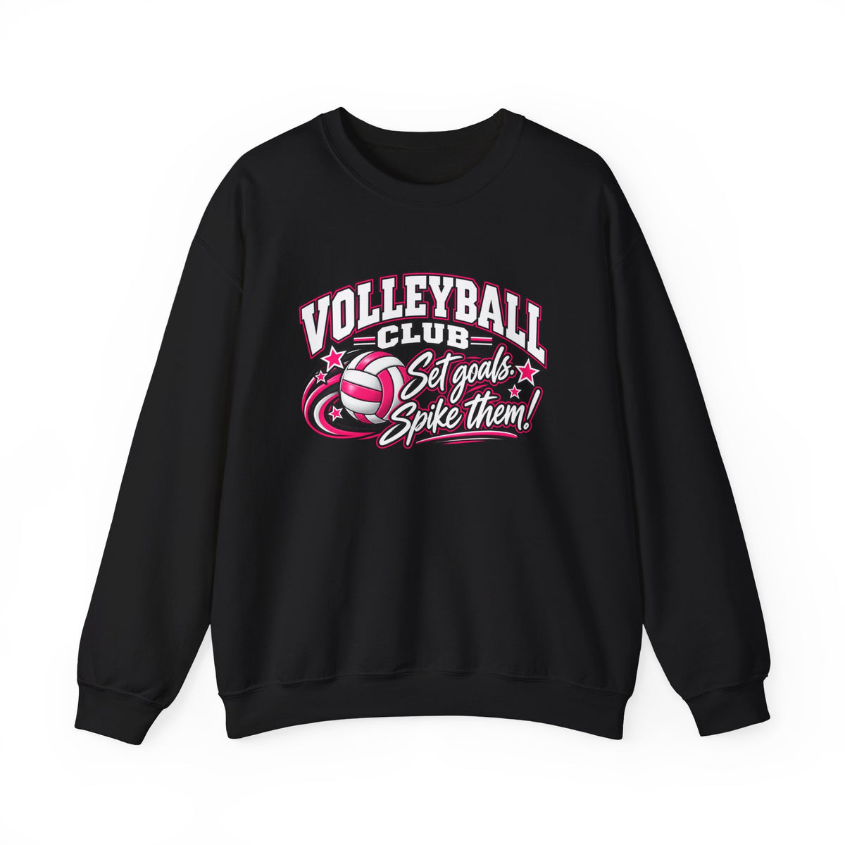 Volleyball Club Sweatshirt | Set Goals, Spike Them | Volleyball Gildan Crewneck