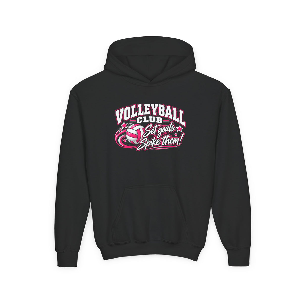 Volleyball Club Youth Hoodie | Set Goals, Spike Them | Girls Volleyball Youth Hoodie