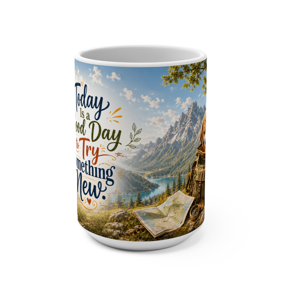 Today Is a Good Day to Try Something New - 15 oz Funny Dog Mug, Coffee Cup, Beagle Dog Mug