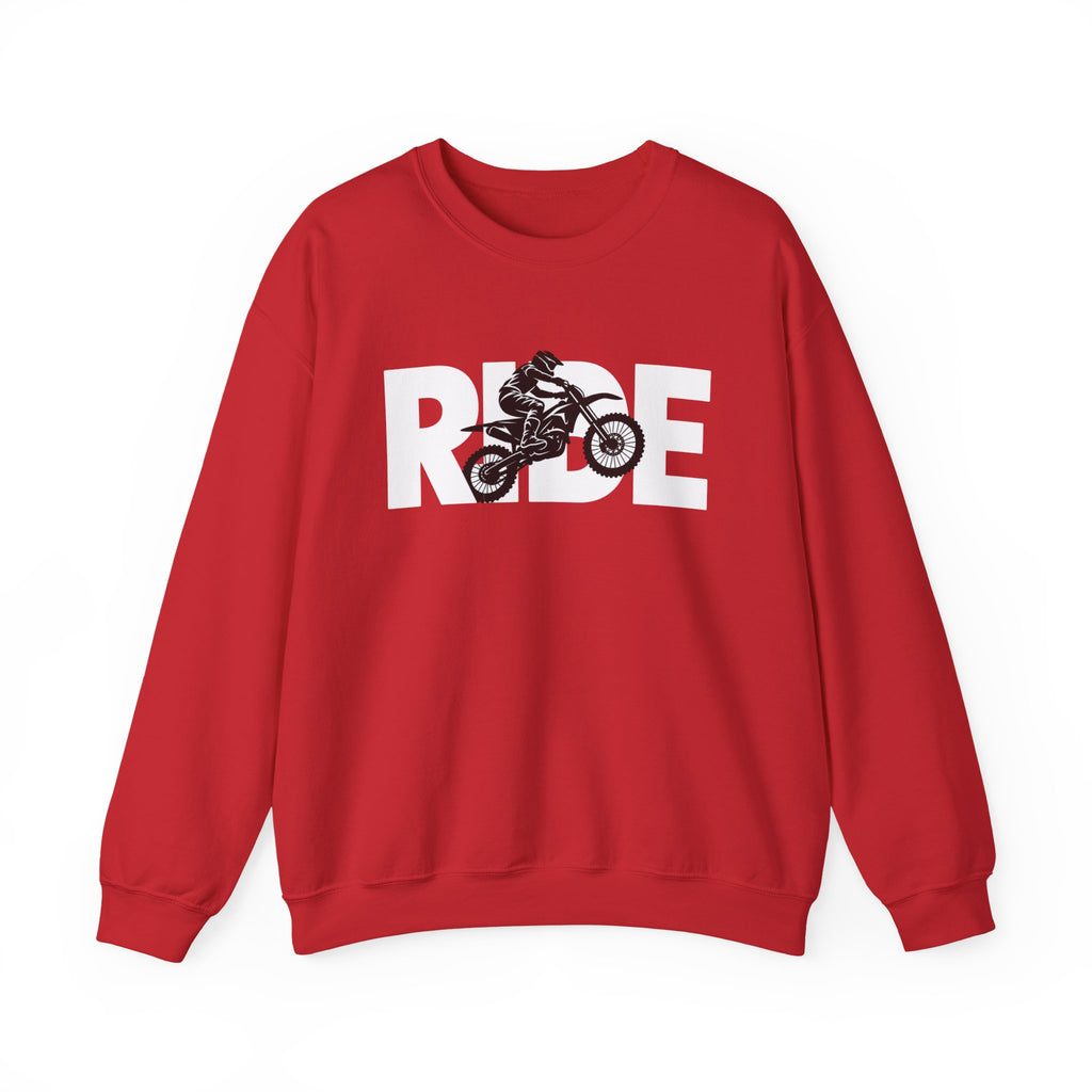 RIDE Dirt Bike Sweatshirt | Dirt Bike Rider Graphic | Gildan Crewneck