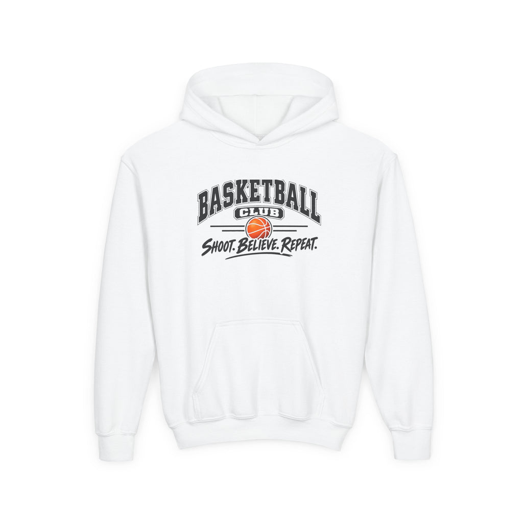 Basketball Club Youth Hoodie | Shoot, Believe, Repeat | Kids Basketball Youth Hoodie