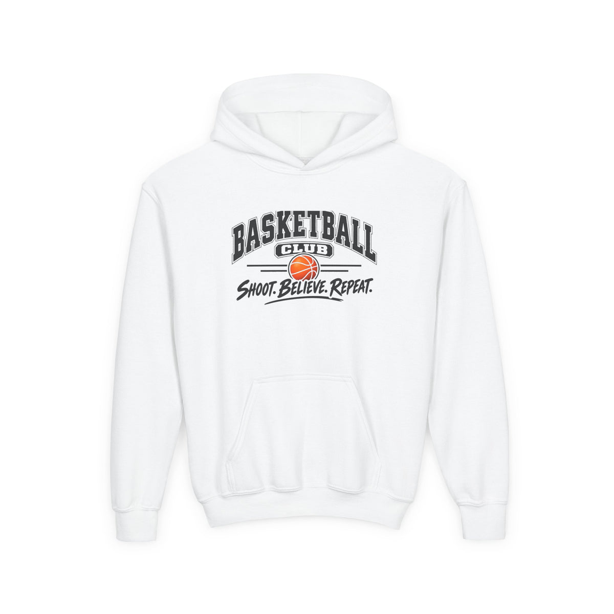 Basketball Club Youth Hoodie | Shoot, Believe, Repeat | Kids Basketball Youth Hoodie