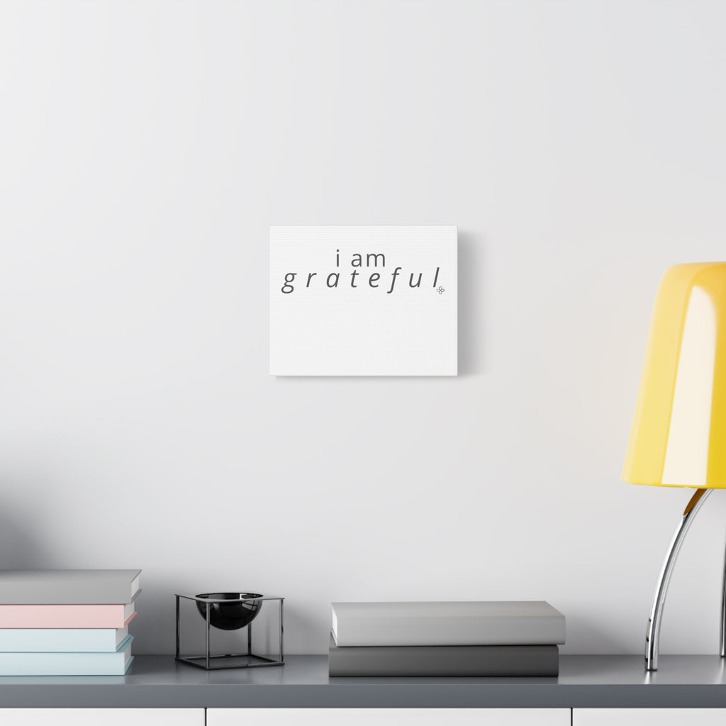 Matte Canvas Wall Art "I Am Grateful" — Minimalist Inspirational Quote