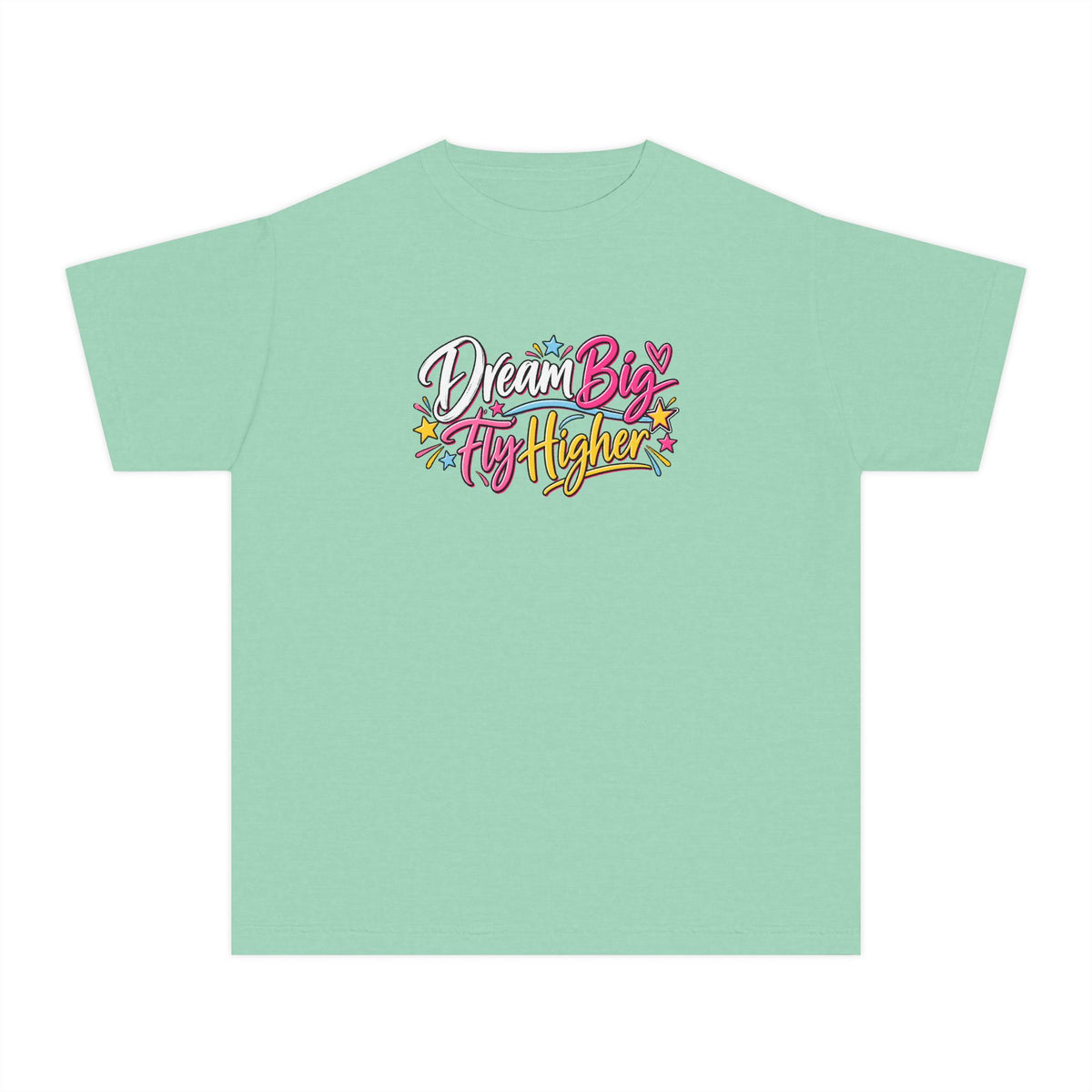 Dream Big Fly Higher Youth T-Shirt | Gymnast Gift | Girls Gymnastics Comfort Colors Youth Tee