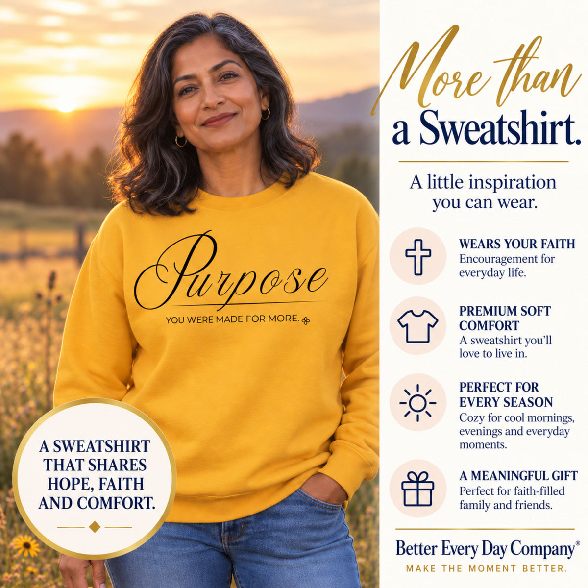 Purpose Sweatshirt | You Were Made For More | Faith Crewneck