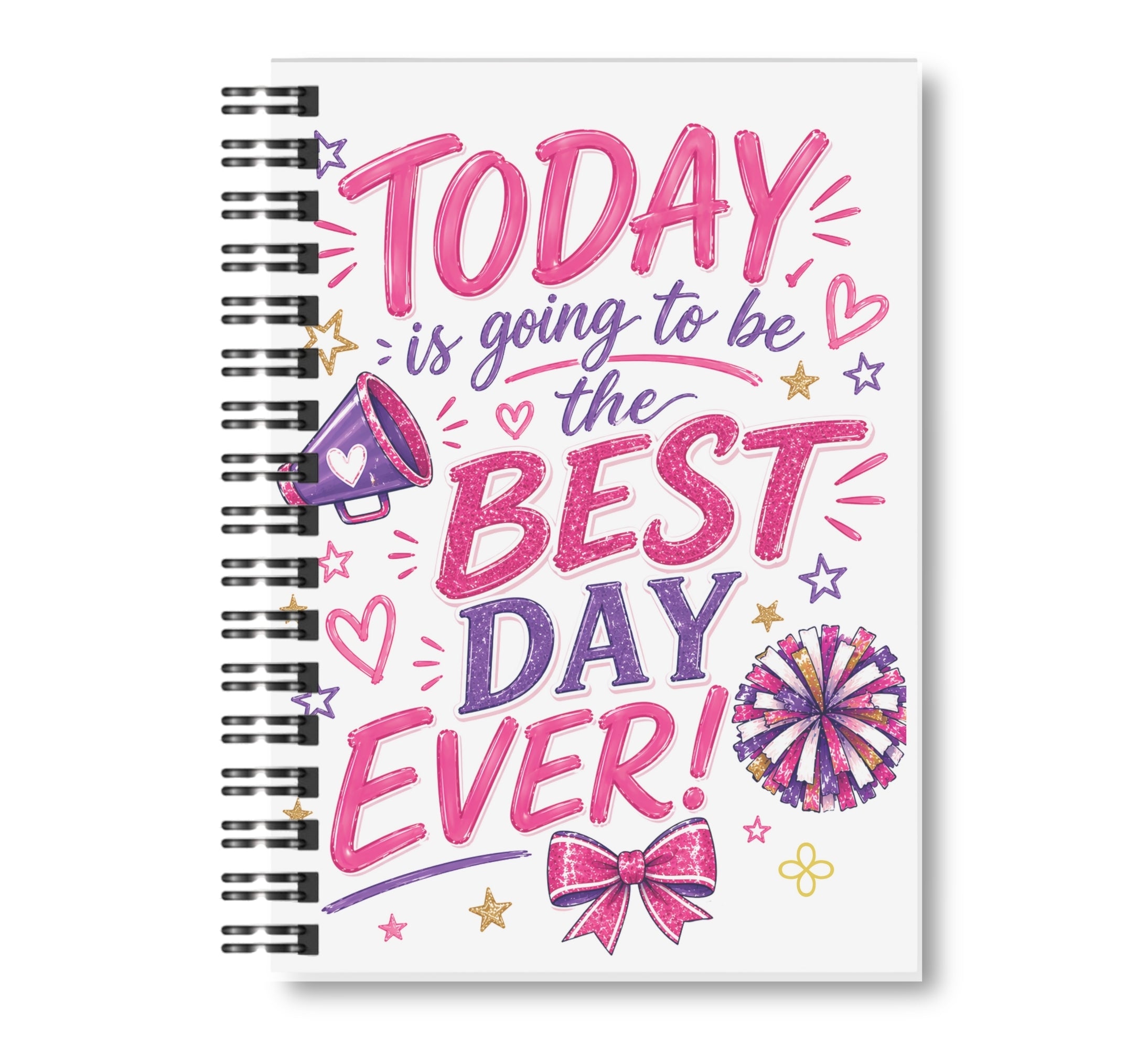 Cheerleading Notebook - 15 Covers to Choose From, Wide Ruled Lined Journal, 100 pages, 8.5"x11" Spiral Bound